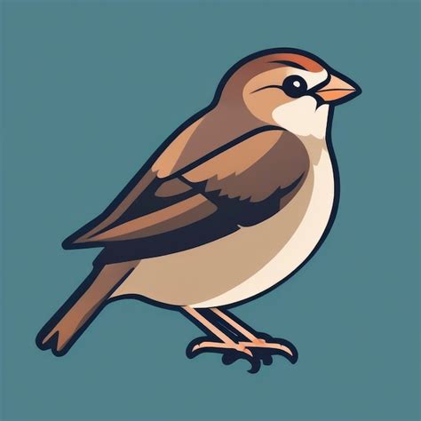 Premium Ai Image Sparrow Icon Illustration Minimalistic Logo Vector