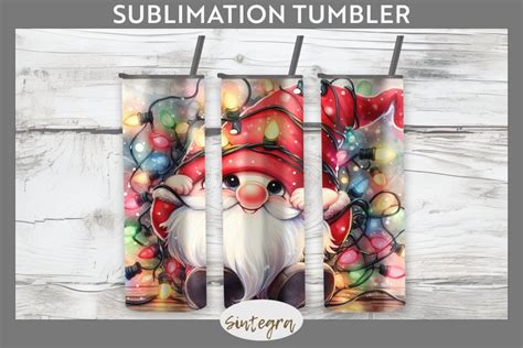 Christmas Gnome V Entangled In Lights Tumbler Sublimation