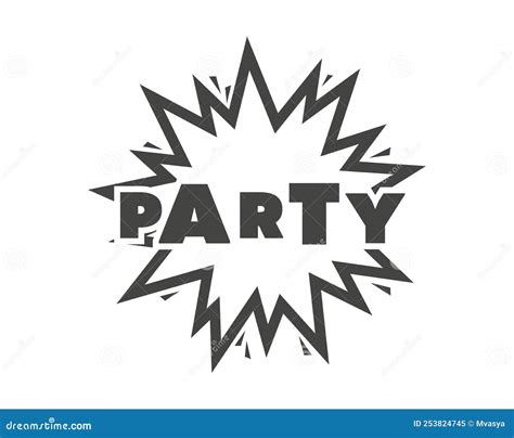 party sign template vector icon design template dj night club stock