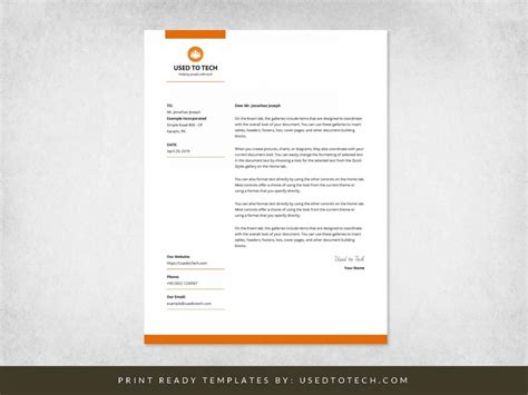 Modern Letterhead Template In Microsoft Word Free Used To Tech Images And Photos Finder