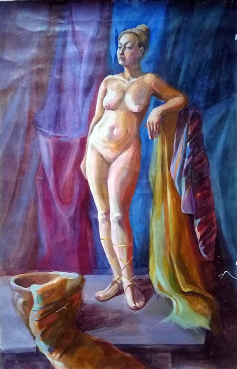 Nude Naked Woman S Body Nude Figure Erotic Art Antique Oil Painting Original Soviet Art