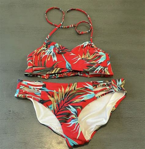 Victorias Secret Birds Of Paradise Palm Leaves Bikini Gem