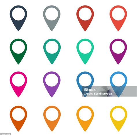 Colorful Set Of Map Markers Stock Illustration Download Image Now