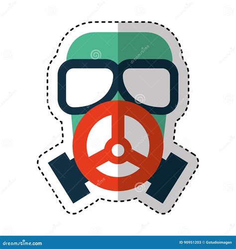 Nuclear safety mask icon stock vector. Illustration of protection