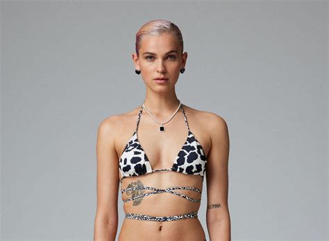 Tulum Bikini Top In Jagged Leo Print Charlott Vasberg