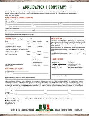 Fillable Online Application And Contract For Exhibit Space Expo Fax