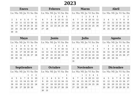 Calendario 2023 Para Imprimir