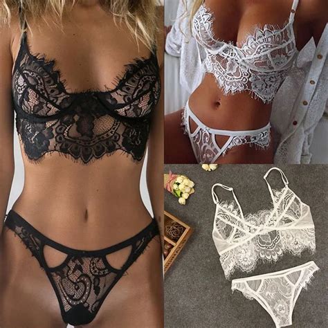 Sexy Lingerie Women S Underwear Set Eyelash Lace Brassiere Lingerie Set