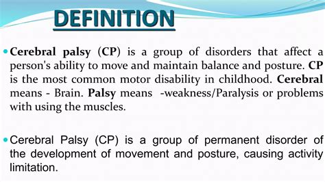 Cerebral Palsy Definition Types Etiolopathology Clinical Features And Management Ppt