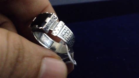 Мужской перстень с черным камнем 44418 - YouTube