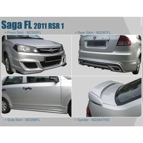 Proton Saga Fl Flx Rsr Bodykit Body Kit Front Side Rear Skirt Lip Boot