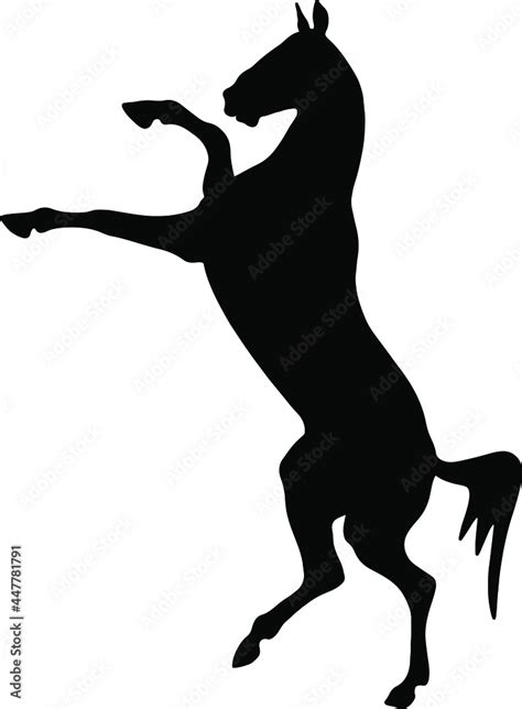 Icon of horse silhouette. Black vector illustration of mustang stallion ...