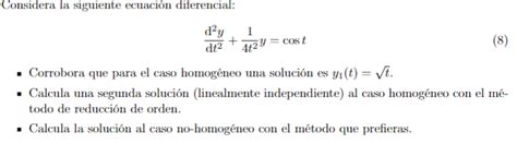 Solved Considera la siguiente ecuación diferencial Chegg