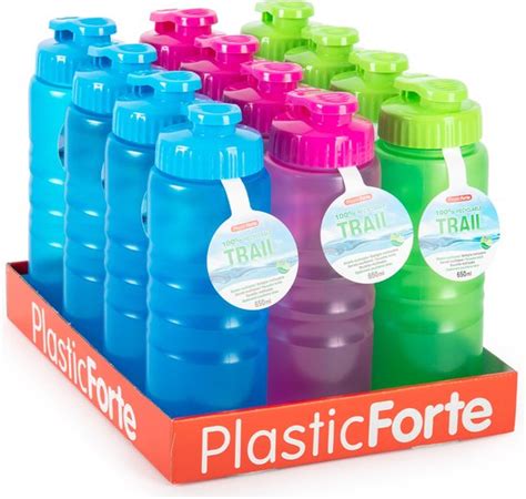 Plasticforte Drinkfles Waterfles Bidon Ml Transparant Roze