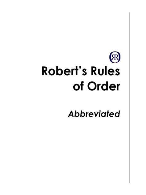 Roberts Rules of Order | PDF | Group Decision Making | Meetings