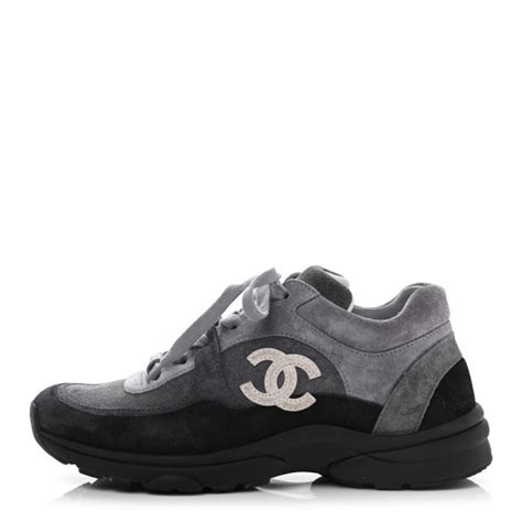 Chanel Suede Calfskin Cc Sneakers 37 Black 859135 Fashionphile