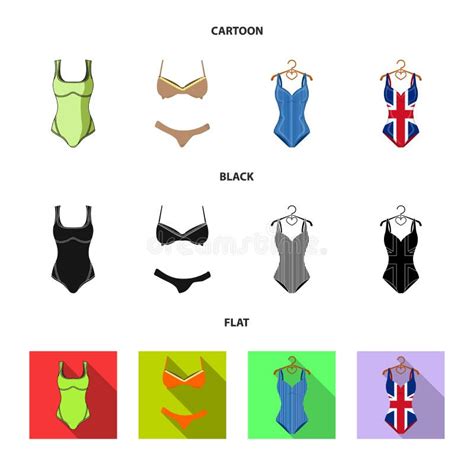 Conception De Vecteur De Bikini Et De Symbole De Mode Placez De L Illustration De Vecteur D