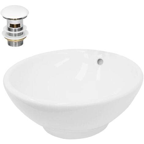 Ecd Germany Lavabo Ronde En C Ramique X Mm Blanc Avec