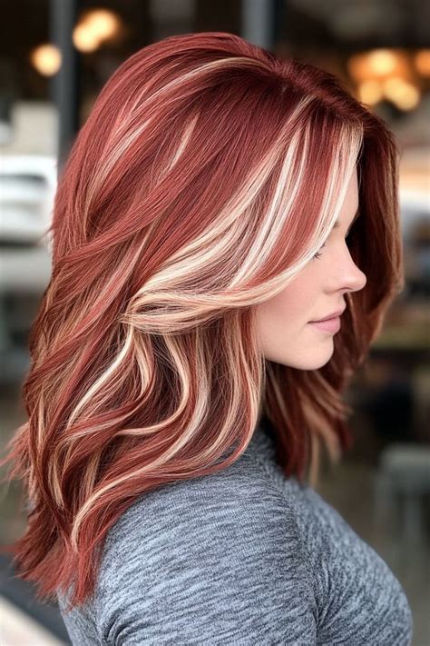 Striking Combinations Stunning Red Hair With Blonde Highlights Styles Red Blonde Hair Red