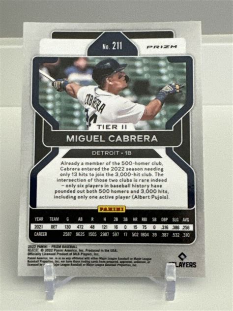 2022 Panini Prizm Baseball Red White Blue Prizm 211 Miguel Cabrera