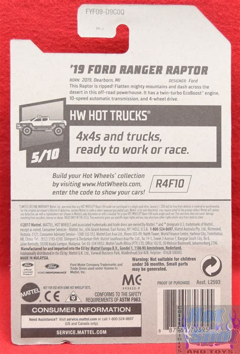 Hot Spot Collectibles And Toys Ford Ranger Raptor Hw Hot Trucks Blue