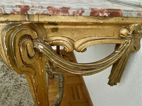 Antick Konsole Louis XV Still Aus Holz Geschnitzt Auf Marmor Kaufen