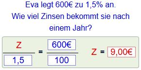 Mathematik Online Lernen Mit Realmath De Berechnung Der Zinsen Bei