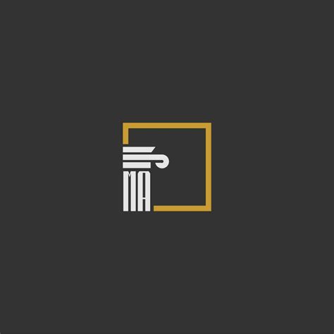 MA Initial Monogram Logo For Lawfirm With Pillar In Creative Square