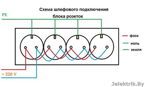 Схема подключения 4 розетки