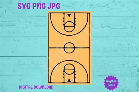 basketball court svg png jpg cut files grafica  kaybeesvgs creative