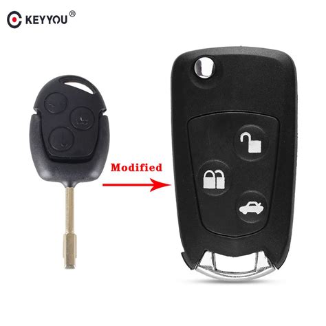 Keyyou Replacement 3 Buttons Modified Remote Folding Car Key Flip Shell