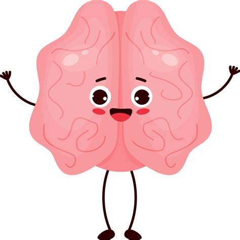 smiling cartoon brain  vector art  vecteezy