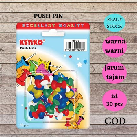 Jual Push Pin Kenko Paku Pin Warna Warni Jarum Tekan Shopee Indonesia