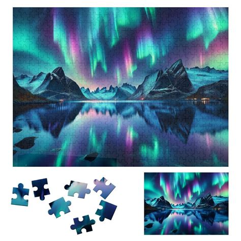 Wyyp Northern Lights Aurora Borealis Wooden Jigsaw Puzzle For Adults