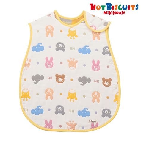HOT BISCUITS ミキハウス 六重織 どうぶつ柄 ガーゼスリーパー マルチカラー ホットビスケッツ ミキハウスホットビス