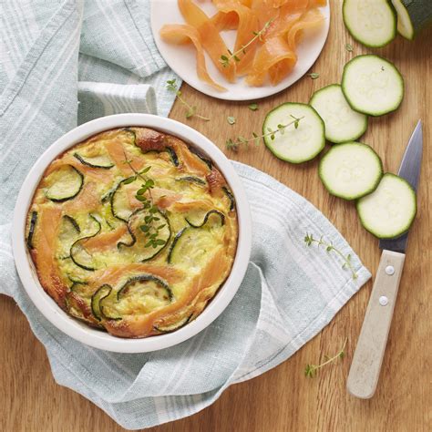 Flan de courgettes à la truite fumée Ovive