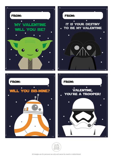 Printable Star Wars Valentine Cards Digital Valentine S Day Cards