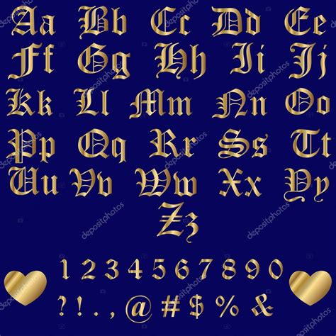 Old English Letters Alphabet