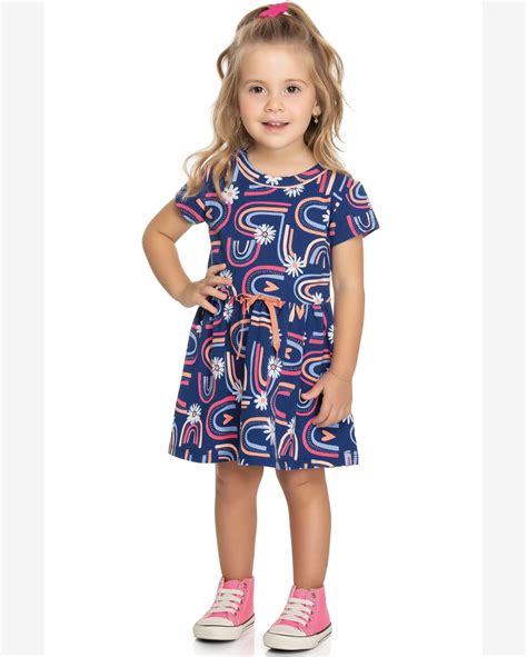 Riachuelo Vestido Infantil Menina Curto Cord O Arco Ris Elian