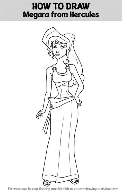 How to Draw Megara from Hercules (Hercules) Step by Step | DrawingTutorials101.com