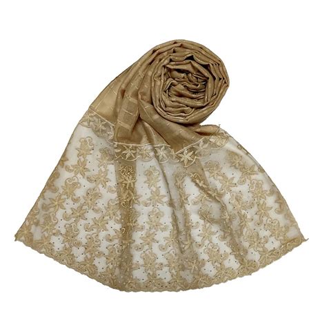 Stole online in India- Designer trendy cotton diamond studded stole- Br...