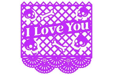 Papel Picado Valentines I Love You Gothic Style Svg Cut File By Creative Fabrica Crafts