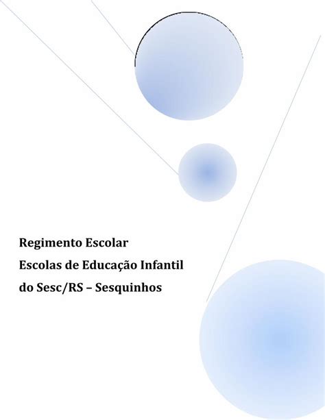 Pdf Regimento Escolar Escolas De Educa O Infantil Do Sesc Rs