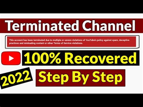 How To Recover Terminated Suspended YouTube Channel 2022 100