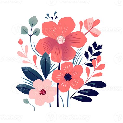 Ai Generated Illustration Of Flowers On Transparent Background Png