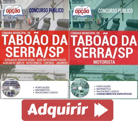 Apostilas Concurso Câmara Municipal de Taboão da Serra SP 2017