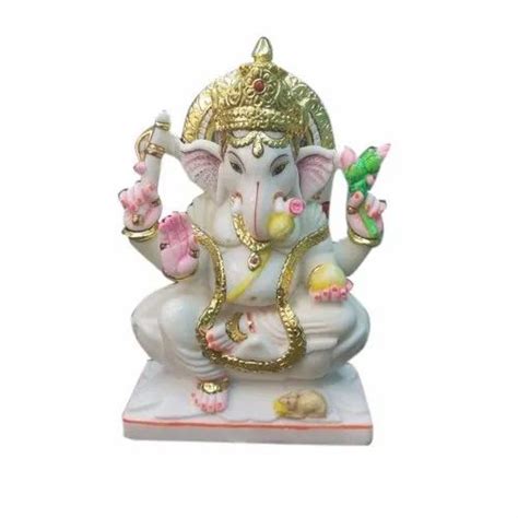 Mateshwari Moorti Art Polished Multicolor Marble Ganesh Ji Statue