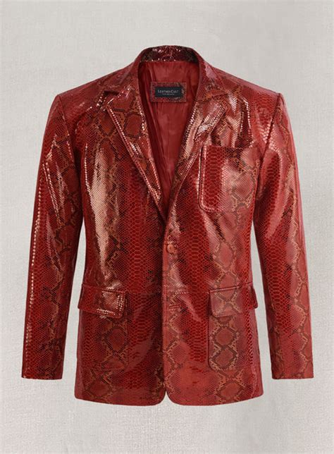 Bold Red Python Floyd Mayweather Leather Blazer Leathercult Genuine Custom Leather Products