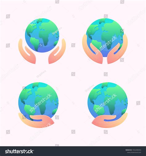 Hand Holding Planet Earth Illustration Stock Vector Royalty Free