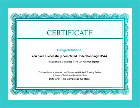 Hipaa Certificate Template